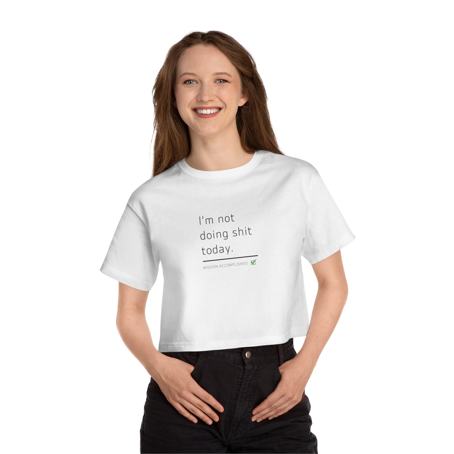 "I'm not doing shit today" - Champion crop top