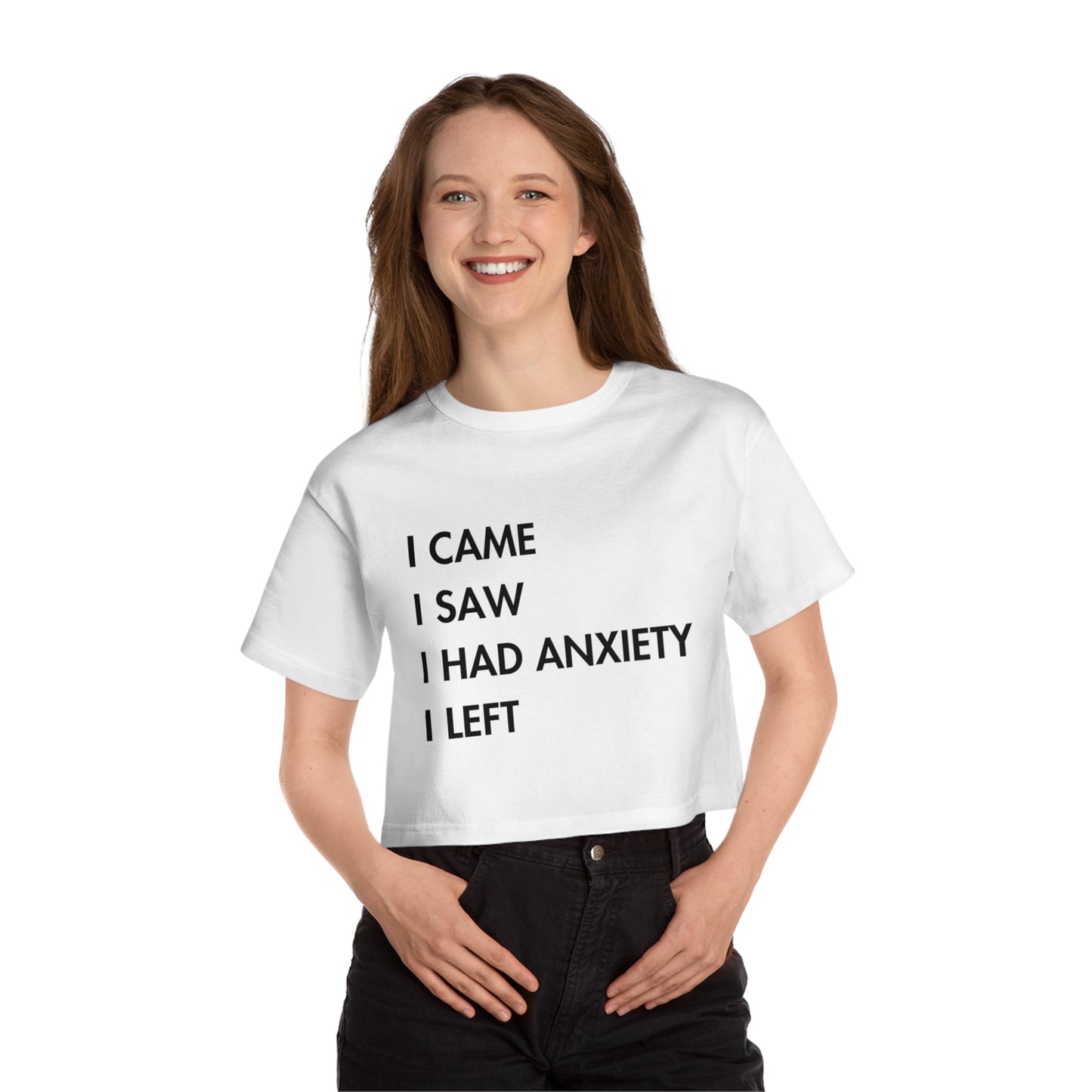 "I came, I saw" - Champion crop top