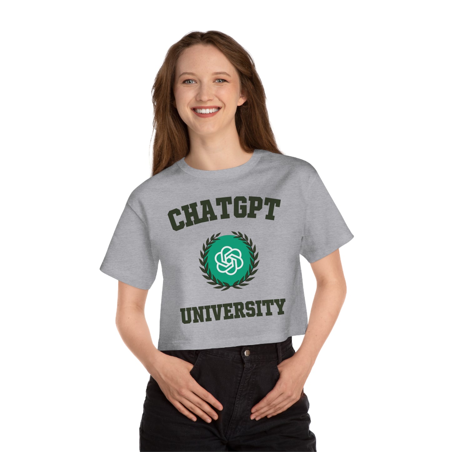 "ChatGPT University" - Champion crop top