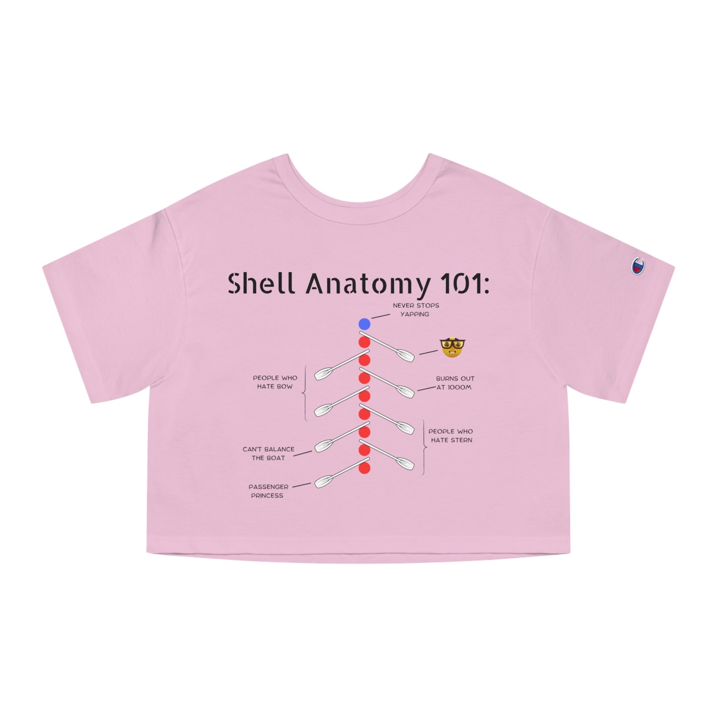 "Shell Anatomy 101" - Champion™ crop top