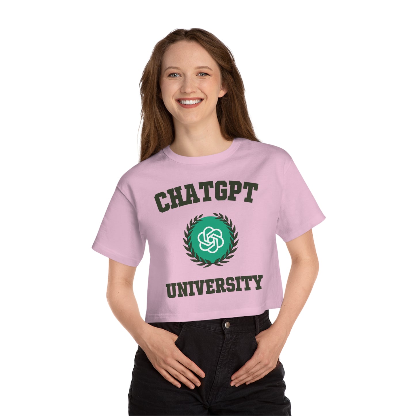 "ChatGPT University" - Champion crop top