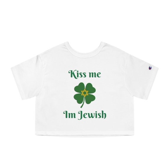 "Kiss me I'm Jewish" - Champion Crop top
